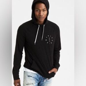 American Eagle Outfitters Black Hoodie with White Accents